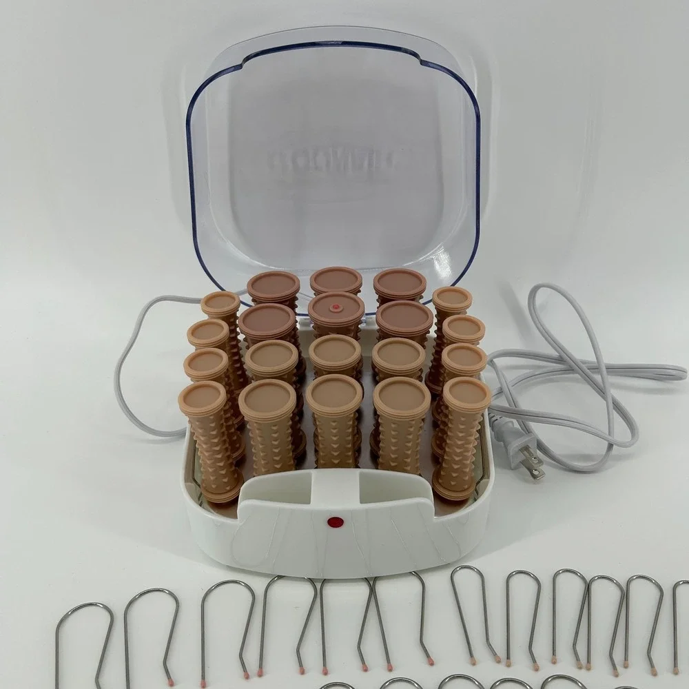 Conair HS38N Curls and Waves‎ 20 Hot Rollers with Pins EUC IN BOX TESTED WORKS